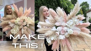 How To Make A Flower Installation  Pampas arrangement DIY [upl. by Anitrak45]