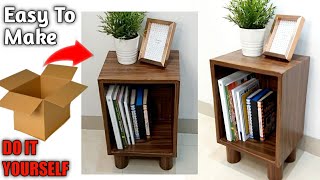 How to turn a Amazon Box into a Bed Side TableDIY Cardboard furnitureDIY Cardboard box Table [upl. by Delorenzo]