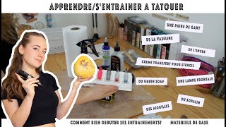 Sentrainer à tatouer en étant débutant  Devenir tatoueur  Astuces  Matériels de base 🦋🐝 [upl. by Nemajneb672]