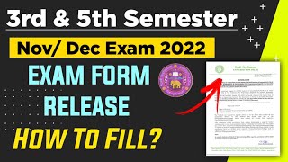 Delhi University 3rd amp 5th Semester Exam Form Release 2022  How to fill DU Exam Form December 2022 [upl. by Gretal]