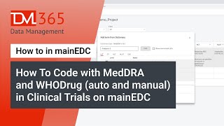 How To Code with MedDRA and WHODrug auto and manual in Clinical Trials on mainEDC [upl. by Marashio]