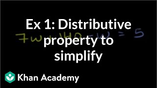 Ex 1 Distributive property to simplify  Linear equations  Algebra I  Khan Academy [upl. by Hollander]