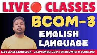 Live 🔴 Class For Bcom3rd Year English Language l How To score 75 marks [upl. by Briscoe]