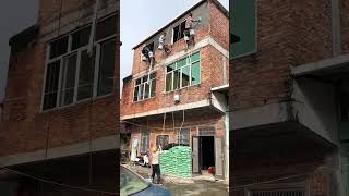 Anti seepage mortar decoration process for brick house exterior wall [upl. by Leirrad]