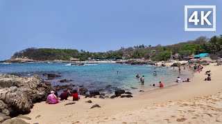 Manzanillo beach 4K walking tour Puerto Escondido Oaxaca [upl. by Marylee]