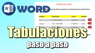 🔍 Domina las Tabulaciones Trucos y Consejos para Usar Tabulaciones en Word 📏✨ [upl. by Nyhagen]