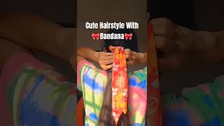 Cute Hairstyle With Bandana  Scarf hairstyle hairtutorial hair hairinspo bandana shorts [upl. by Fadden]