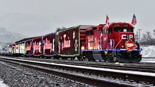 Canadian Pacific Holiday Train 2022  Chasing It Thru The Snowy Thompson Canyon ❄️ [upl. by Kassity730]