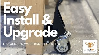 Making your Workbench Mobile installing SPACECARE workbench casters [upl. by Masha]