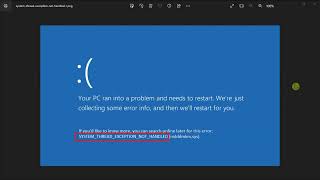 How to FIX Error quotSYSTEM THREAD EXCEPTION NOT HANDLEDquot Blue Screen Stop Code  Windows 1110 [upl. by Ariaec]