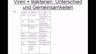 Viren und Baktieren Unterschiede und Gemeinsamkeiten [upl. by Daryle]