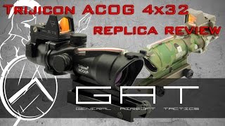 Trijicon ACOG 4x32 with RMR style replica review  GAT Airsoft review [upl. by Leahcir]