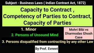 Capacity to Contract  Capacity of Parties  Capacity of Parties under Contract Act 1872 [upl. by Manlove]