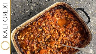 Fasolia Fournou Plaki  Delicious Greek Baked Beans Recipe [upl. by Gris983]