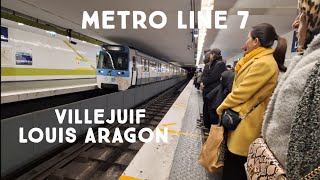 RATP Paris Metro Line 7  VilleJuif Louis Aregon Metro Station  Île de France Mobilités [upl. by Avery]