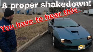 1994 LT1 Camaro performance camshaft swap Long tube headers test drive 4th gen f body pov cam sound [upl. by Welbie493]