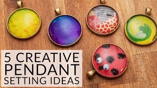 5 Creative Ways to Decorate a Cabochon Pendant  Jewellery Making for Students [upl. by Martell246]