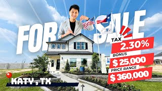 Ep27 🏠 KATY TX  Wonderful Low Tax Rate 23 Homes For Sale  Lock Rate 499  Bonus 25000 [upl. by Cioban]