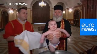 This baptism in Georgia is enough to make your head spin  Orthodox Religion  euronews 🇬🇧 [upl. by Hanavas436]