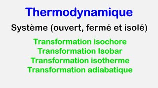 Introduction à la Thermodynamique  Définitions et notions élémentaires [upl. by How]