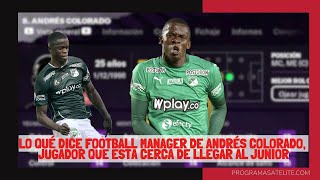 LO QUÉ DICE FOOTBALL MANAGER DE ANDRÉS COLORADO JUGADOR QUE ESTÁ CERCA DE LLEGAR AL JUNIOR [upl. by Hurlee]