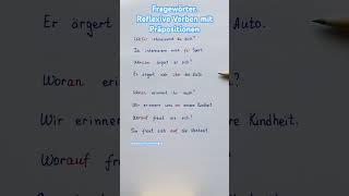 Fragewörter reflexive Verben mit Präpositionen deutsch deutschlernen german deutscha2 shorts [upl. by Nomis204]