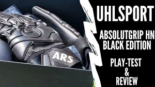 Uhlsport AbsolutGrip HN Black Edition Goalkeeper Glove Review amp PlayTest [upl. by Vatsug212]