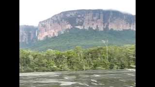 tepuis table mountains seen from the boat on the Orinocco river [upl. by Haraf658]