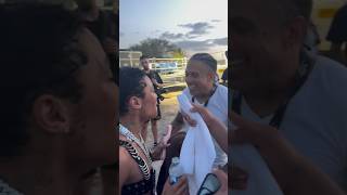 Coi Leray and her dad Benzino share a moment at Rolling Loud Miami 23 [upl. by Lehcin]