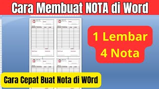 Cara Mudah dan Cepat Membuat Nota di Word [upl. by Orvah]