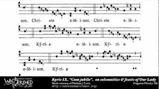 Kyrie IX from Mass IX Gregorian Chant Brébeuf Hymnal [upl. by Fisuoy]