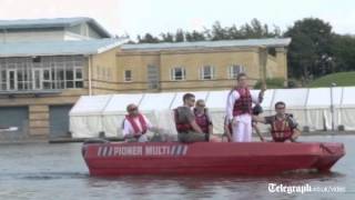 London 2012 Torvill and Dean carry Olympic torch [upl. by Llennhoj726]