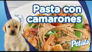 Pasta con camarones en salsa de chipotle Tu Cocina Pétalo® [upl. by Giefer]