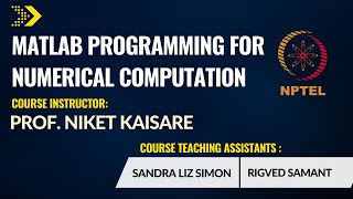 MATLAB Programming for Numerical Computation  CLASS 0 [upl. by Yelnik]