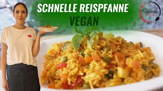 Schnelles Rezept VEGAN Reispfanne mit Gemüse  Einfache Zubereitung [upl. by Nydnarb]