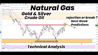 Natural Gas Rejection or Break   Next Week PredictionGold Silver Crude Oil  Technical Analysis [upl. by Esir]