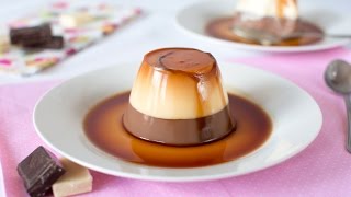 Flan de Dos Chocolates Fácil y Rápido  SIN HORNO  SIN HUEVOS [upl. by Adnilrem]