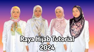 4 Style Cantik  Tutorial Tudung Bawal Raya 2024 [upl. by Madge]