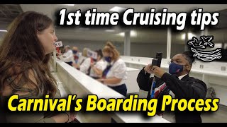 Tips for the first time cruiser Carnival Boarding Procedures [upl. by Talanian]