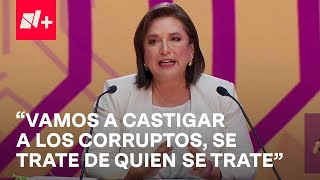 Debate Presidencial Xóchitl Gálvez tira el pañuelito blanco y promete ir contra corruptos [upl. by Brigitte]