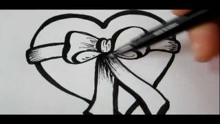 How To Draw A Heart amp Bow [upl. by Llennej]