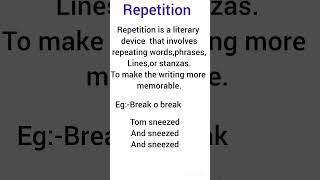 Poetic device  repetition 👍 [upl. by Tabbie]