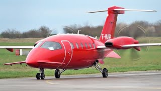 Special design Piaggio P180 Avanti FHUNK landing at Nancy airport  aviation [upl. by Onin]