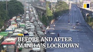 Normally crowded streets of Philippine capital Manila deserted amid monthlong Covid19 lockdown [upl. by Nitneuq882]