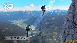 Climbing 700 m Above The Abyss Stairway To Heaven In Austria  Axel On The Edge [upl. by Sakul294]