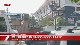 Balcony stairway collapse at Denver apartment building [upl. by Bal]