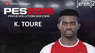 K TOURÉ Face  stats edit PES Arsenal classics [upl. by Bloomer]