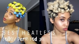 Best Heatless Roller Set  Perm Rod Set on 4c Natural Hair [upl. by Ecilegna]