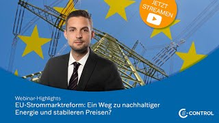 Webinar „Die EUStrommarktreform im Detail Ein Weg zu nachhaltiger Energie und stabileren Preisen“ [upl. by Nueovas]