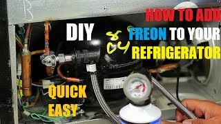 How to Add Freon To Your Refrigerator 134a [upl. by Eened524]